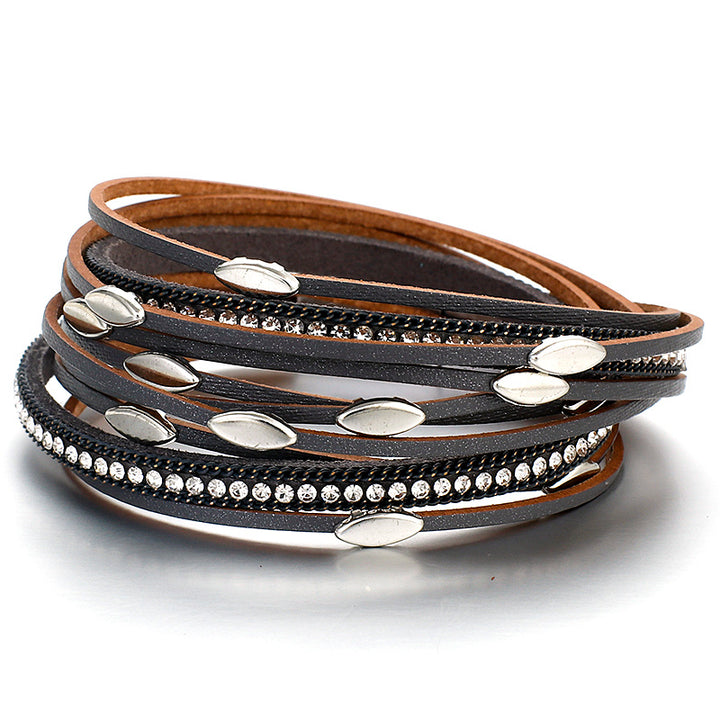 Multi-layer fringed bracelet leaf bracele