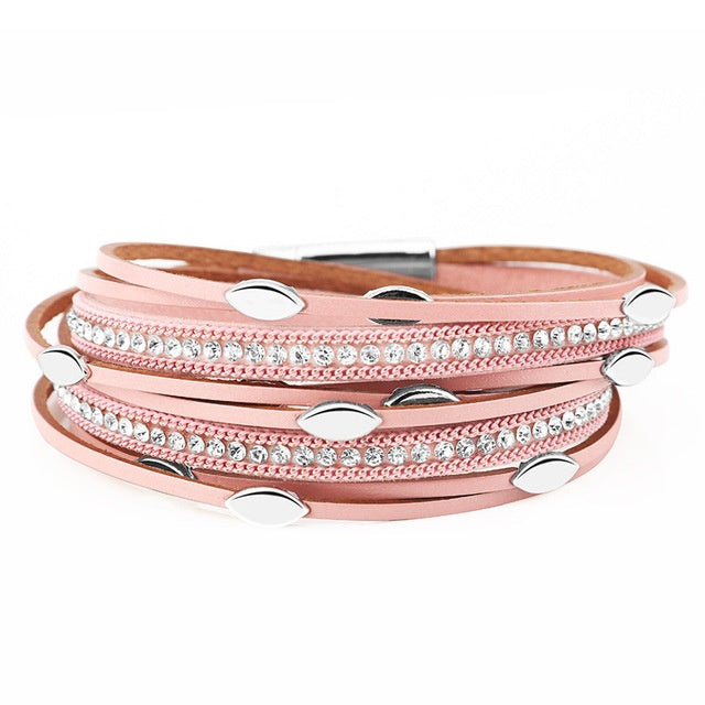 Multi-layer fringed bracelet leaf bracele