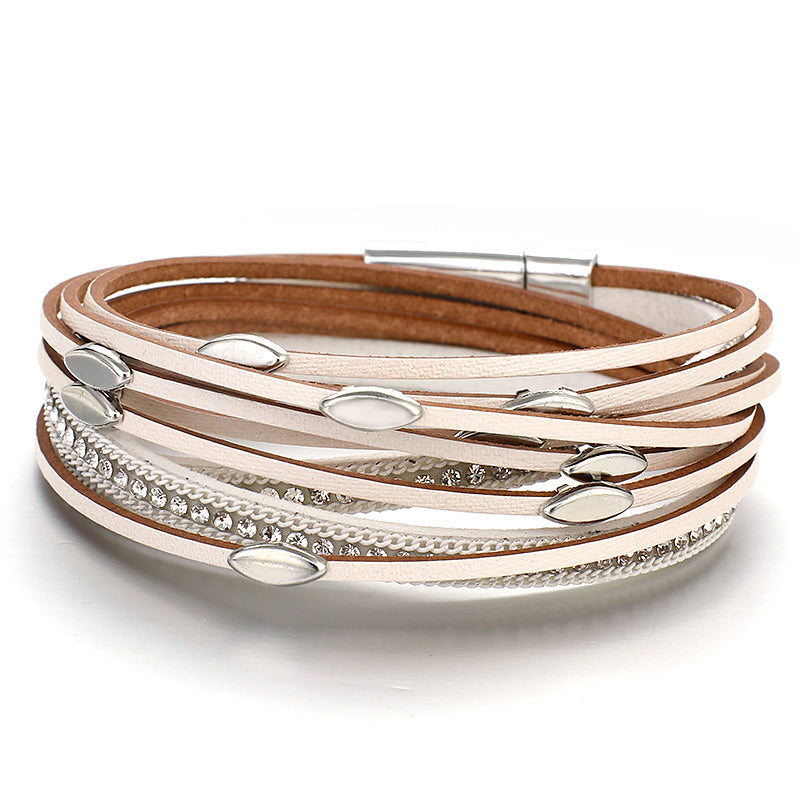 Multi-layer fringed bracelet leaf bracele