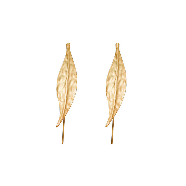 Fashion Temperamental Minority Irregular Leaf-shaped Earring Asian Gold Earrings